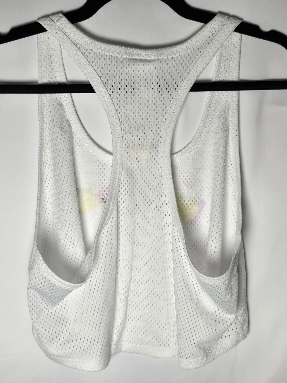 NWT OFFLINE White Mesh Racerback Crop Tank with Yellow & Pink Graphic Weekend, M - Picture 7 of 7
